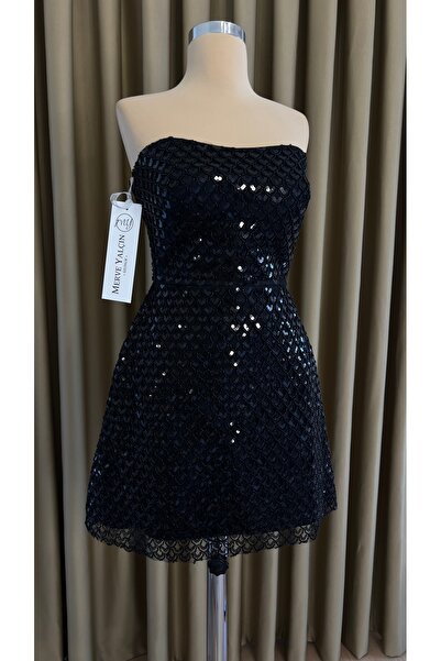 MODA Siyah pullu abiye