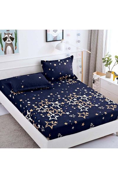 FIONNA.RO Elasticated Duvet Cover and Pillowcases Made of Finet 180x200cm - Stars