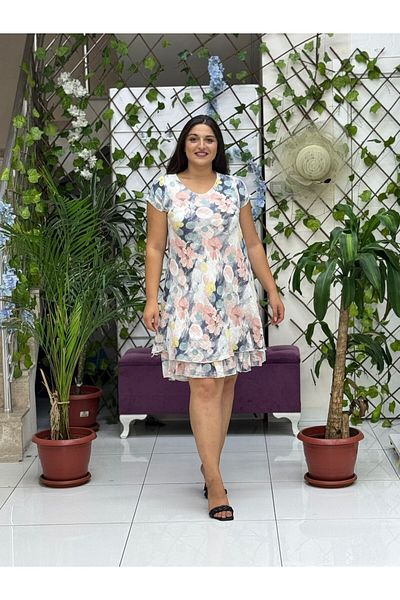 Punta Otantik Nc50181 Italian Short Sleeve Cotton Linen Dress White
