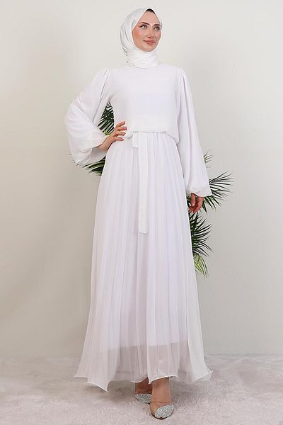 GİYZAMİLA Φόρεμα Umra Chiffon Λευκό