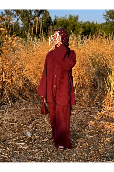 Mina Terzi&Butik Muslin Shirt Pants Double Set