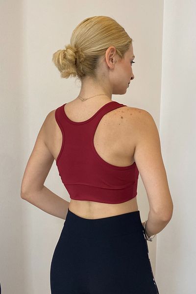 moddosa fashion Women's Sports Swimmer Back Crop Top Bustier