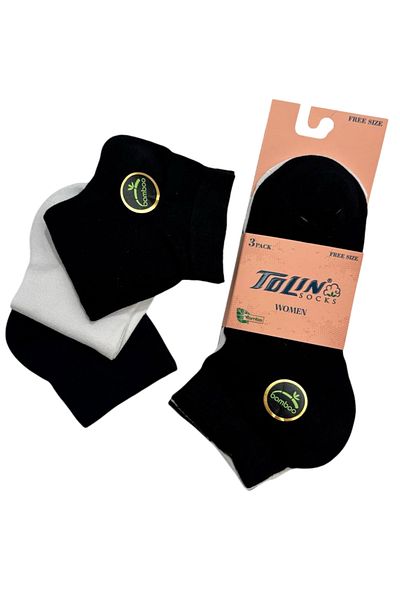 TOLIN Women's 3-Piece Bamboo Booties Socks Set 20538