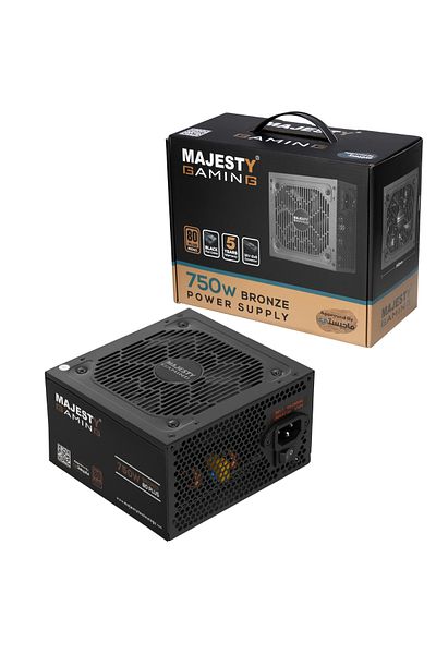 majesty ماجيستي باور سبلاي 750W برونز | دعم RTX 50 | ATX 3.0 وPCIe 5.0 | كفاءة 80+ Bronze | هادئ وغير معياري
