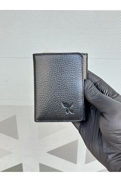 Gesa 100% Genuine Leather Basic Black Wallet with Magnet
