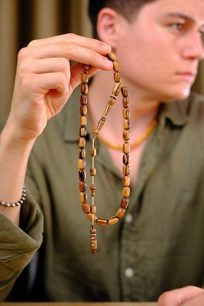 dergah tesbih Master Mücahit Şener Authentic Carving Series Capsule Cut Ed (Ud) Tree Prayer Beads