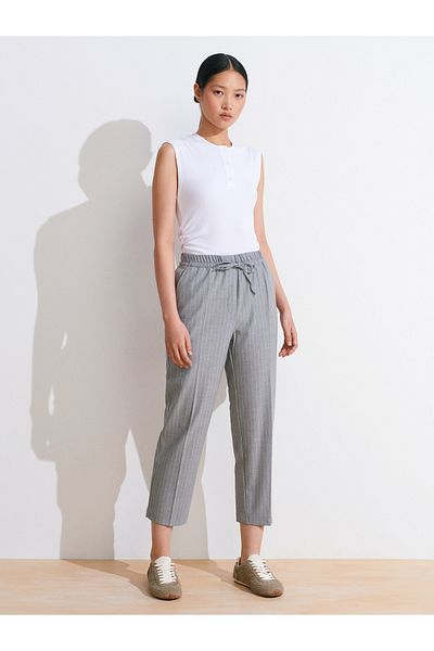 Dilvin 72142 Lace-Up Jogger Pants-Grey