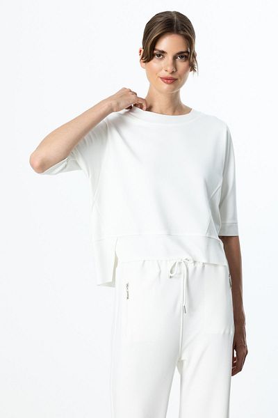 On Fashion On Asymmetric Cut Half Sleeve Blouse Ecru-51466