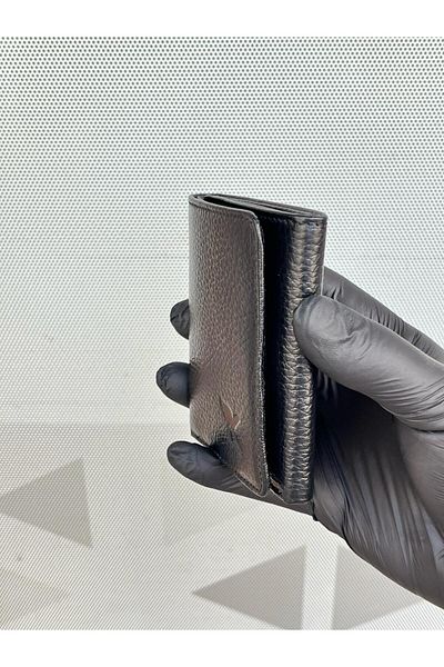 Gesa 100% Genuine Leather Basic Black Wallet with Magnet