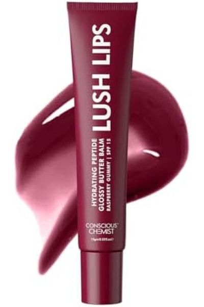 CONSCIOUS CHEMIST ® Peptide Lip Balm - Lush Lips with SPF15 | 15g | Raspberry Gummy