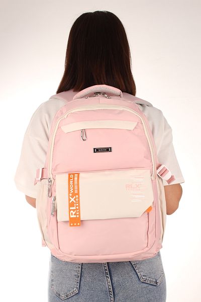 Fiyaka Rlx-2059 School Backpack Student Daily Travel Holiday Sports Walking Trip Powder