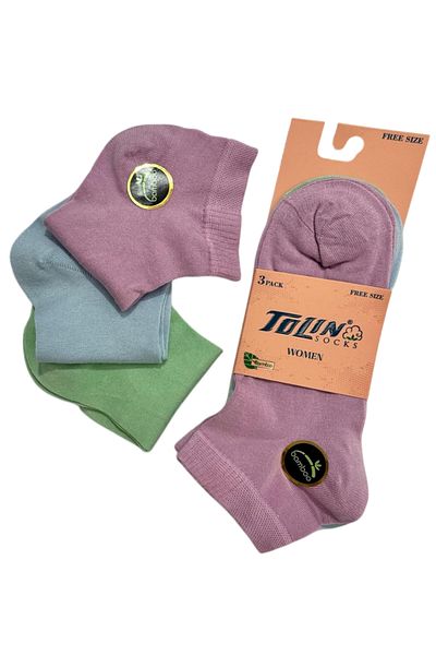 TOLIN Women's 3-Piece Bamboo Booties Socks Set 20538