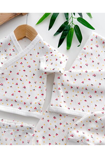 BYS BABY FASHION % 100 Organik Pamuklu 7'li Kız Bebek Hastane Çıkış Seti / Dö...