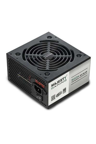 majesty Majesty 500W Non-Modular Low Noise ATX Power Supply - 105°C Capacitors - 80+ Efficiency