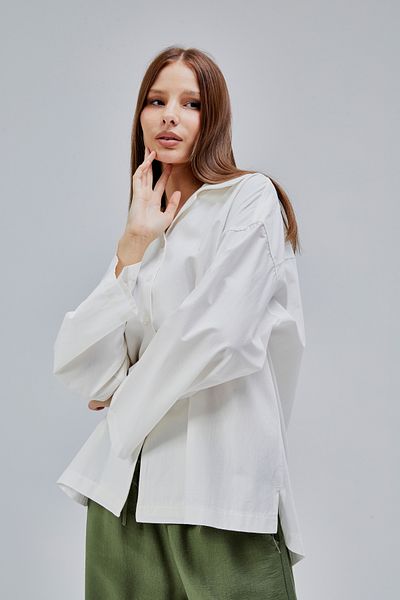 Bolivente Ecru Oversize Poplin Shirt