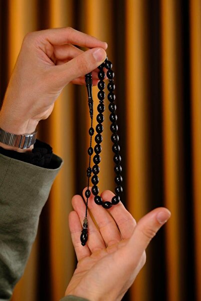 dergah tesbih Master Bekir Deveci Oyma İmame Beyzi Model Abanoz Ağacı Tesbih