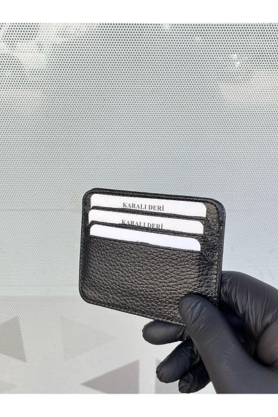 Gesa 100% Genuine Leather Black Slim Card Holder