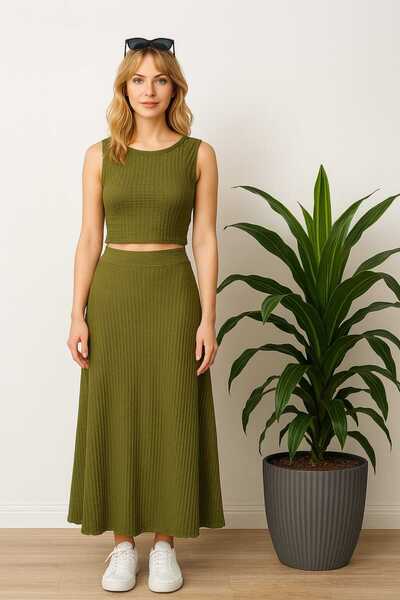 B&C AYAZ BUTİK Women's Skirt Blouse Wrinkle Suit