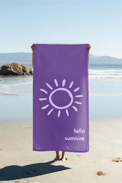 Doruklar Home Collection Hello Sunshine Written Beach Πετσέτα Θάλασσας Ψηφιακή Εκτύπωση Πεστάμαλ 80x160 CM HSS02