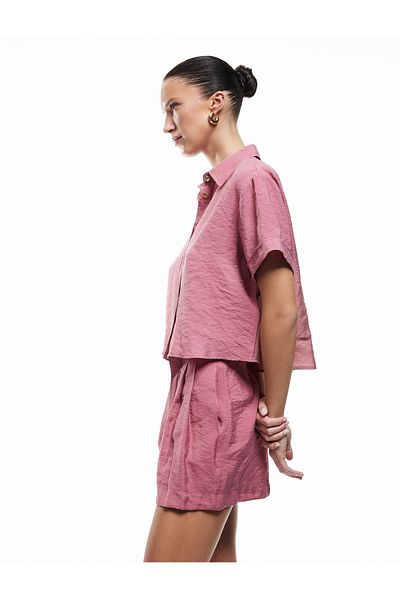 Koton New Season Modal Fabric Pocketed Pleated Detailed Belted Mini Shorts