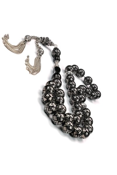 TESBİHCİBABA Pyramid Amulet Embroidered Erzurum Oltu Stone Prayer Beads