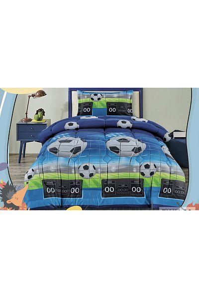Moon Single Bed Sheet Filling, 3-Piece Reversible Cartoon Printed Quilt Set, for Your Child's Comfort