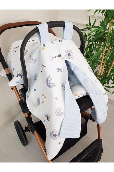 ilkimbebe Cloud Pattern Double Sided Baby Stroller Cover, Stroller Cushion