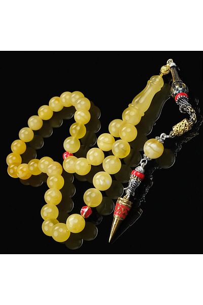 TESBİHCİBABA Premium Class Kaliningrad Handmade Tassel Amber Prayer Beads
