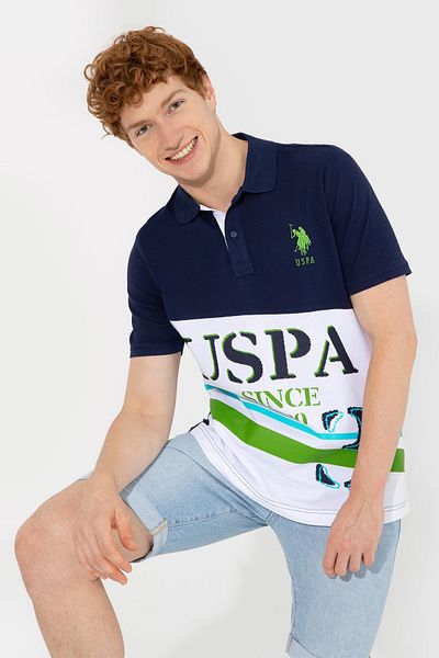 U.S. Polo Assn. Men's Navy Blue Polo Neck T-Shirt