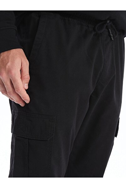 LC Waikiki Ανδρικό παντελόνι Jogger XSIDE Μαύρο Standard Fit Gabardine