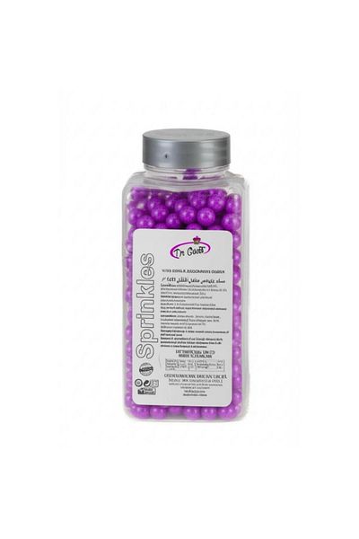 Dr. Gusto 8 mm Purple Beads Sugar 250 g – Cake and Dessert Decoration Sugar