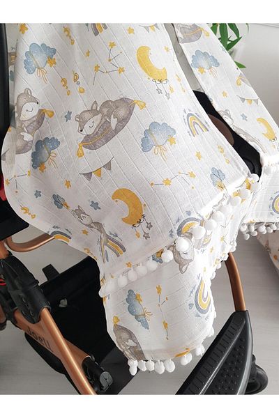 ilkimbebe Fox Pompom Baby Stroller Cover