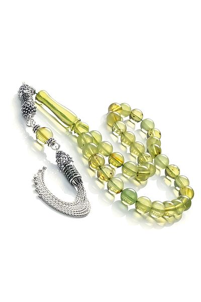 TESBİHCİBABA Lime Caribbean Drop Amber Prayer Beads