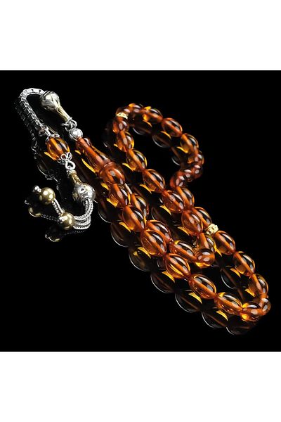 TESBİHCİBABA Baltic Pearl Topaz Design Drop Amber Prayer Beads