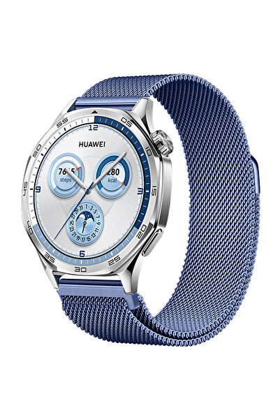 Sneezy Huawei Watch GT5 46mm Uyumlu Manyetik Milanese Loop Metal Kordon