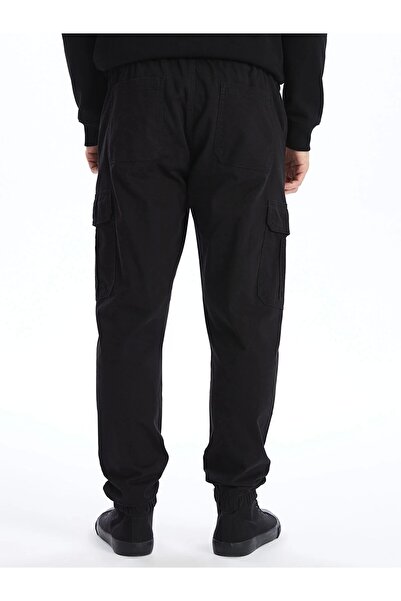 LC Waikiki Ανδρικό παντελόνι Jogger XSIDE Μαύρο Standard Fit Gabardine