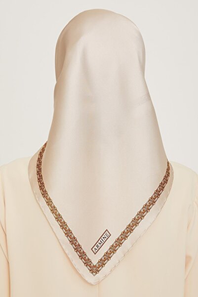 Armine Μεταξωτό Φουλάρι 2025 Χειμώνας - 9260-03 Κρεμ Κίτρινο