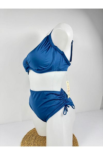 FUNELLA Navy Blue Plus Size Women's Bikini Set