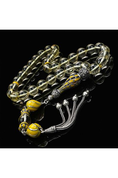 TESBİHCİBABA Old Collection Water Drop Has Amber Prayer Beads