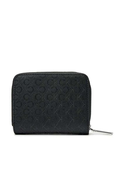 Calvin Klein Women's Monogram Logo Leather Black Wallet