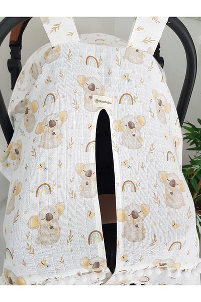 ilkimbebe Koala Pompom Baby Stroller Cover