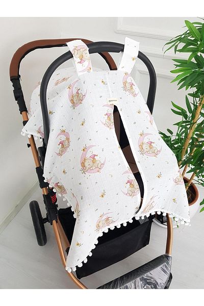 ilkimbebe Sleeping Elephant Pompom Baby Stroller Cover