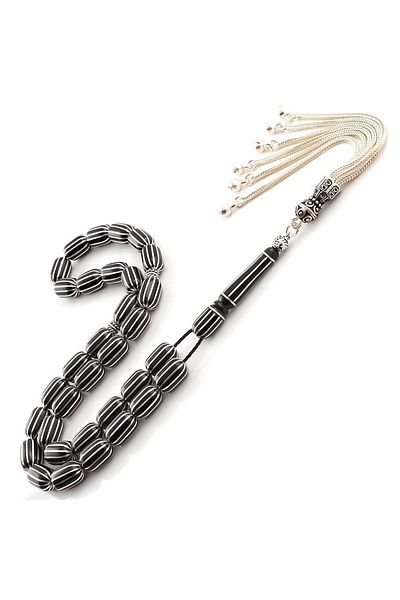 TESBİHCİBABA Fringed Tassel Master Craftsmanship Erzurum Oltu Stone Rosary