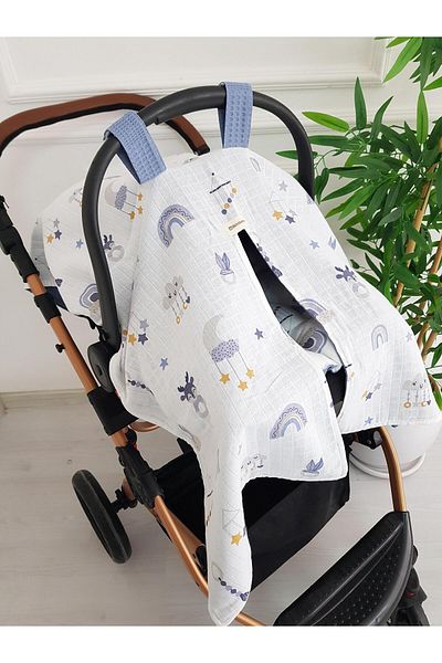 ilkimbebe Cloudy Double Sided Baby Stroller Cover, Stroller Cushion