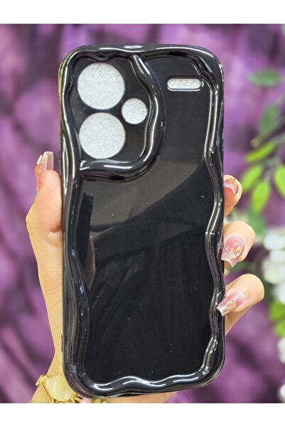 Magic Ring Xiaomi Redmi NOTE 13 PRO PLUS 5G Uyumlu 3D Dalga Kenarlı Siyah Tel...
