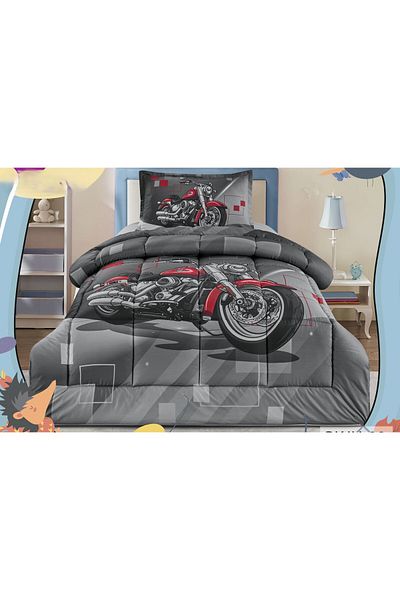 Moon Single Bed Sheet Filling, 3-Piece Reversible Cartoon Printed Quilt Set, for Your Child's Comfort