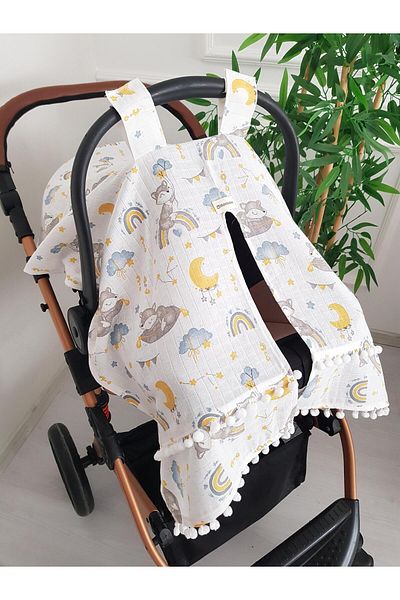 ilkimbebe Fox Pompom Baby Stroller Cover