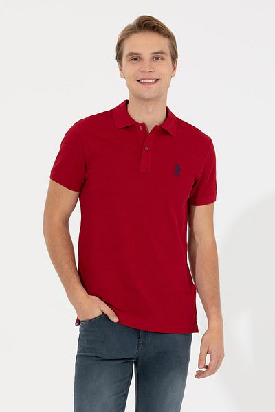 U.S. Polo Assn. Men's Burgundy Basic Polo Collar T-Shirt