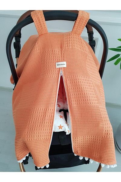 ilkimbebe Pompom Pique Zippered Baby Stroller Cover and Starry Stroller Cushion