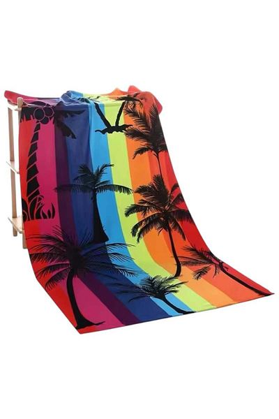 BaoBao Beach towel 140x70 cm with tropical print - colorful pattern for summer
